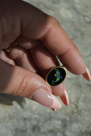 14K OPAL CHIP DOLPHIN CHARM