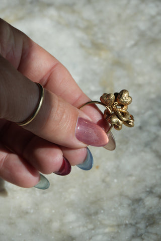 14K HEART CHARM RING