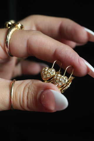 Cold Heart - Goldtone Heart Drop Earring