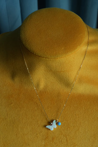 14K OPAL BUTTERFLY NECKLACE