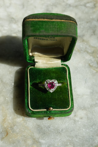 Heart Beet - Sterling Heart Gem Ring Size 7