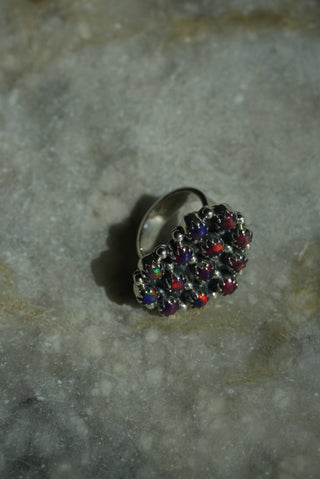 Rare Love - Sterling Opal Cabochon Heart Ring Size 7