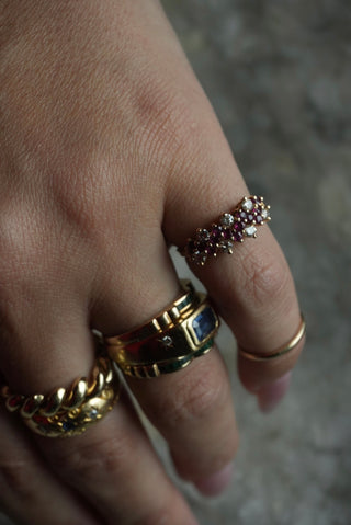 14k Ruby & Diamond Band