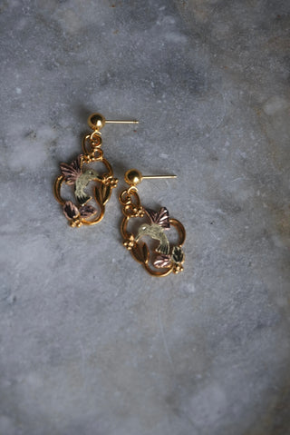 10K HUMMING BIRD EARRINGS