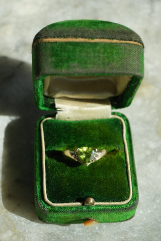 14k Peridot & Diamond Ring