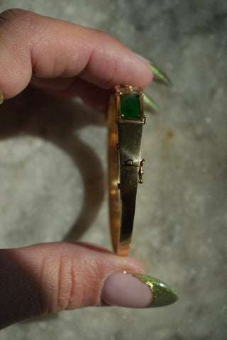18k Jade & Diamond Bangle Bracelet