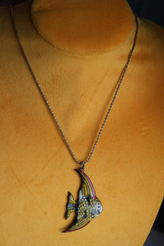 Keep Swimming - Enamel Fish Pendant Necklace