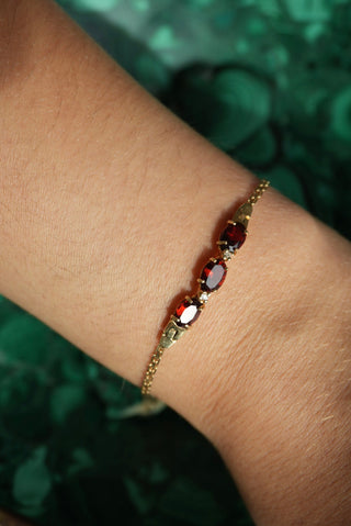 14K GARNET BRACELET