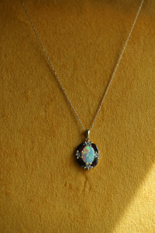 14K GARNET & OPAL NECKLACE