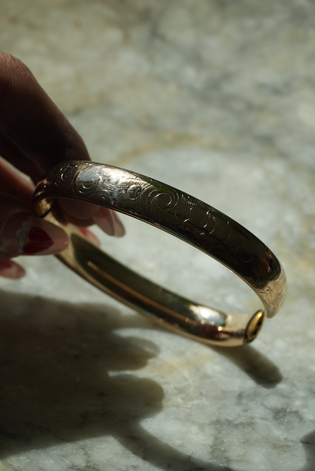 RARE FLOWER ETCHED BANGLE