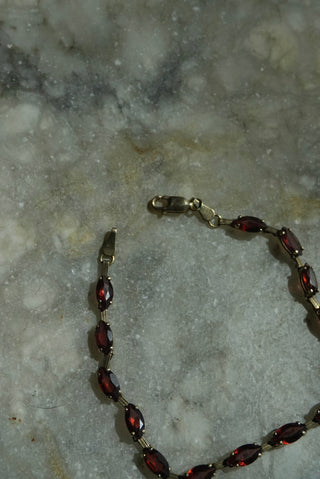14K GARNET TENNIS BRACELET