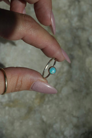 My World - Sterling Opal Stack Band Size 7