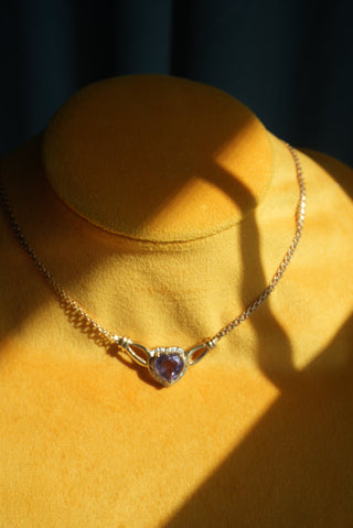 14K AMETHYST HEART NECKLACE