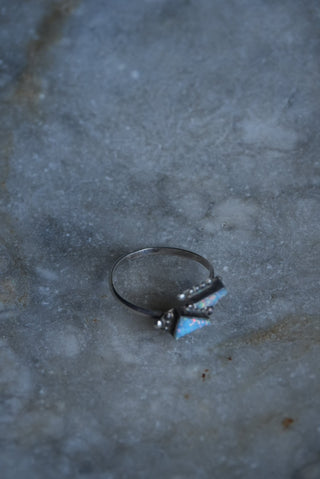 Which Way - Sterling Bypass Opal Ring Size 8