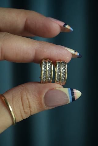 14K DIAMOND HOOPS