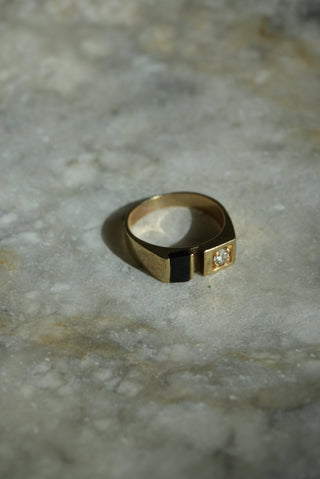 10K ONYX RING
