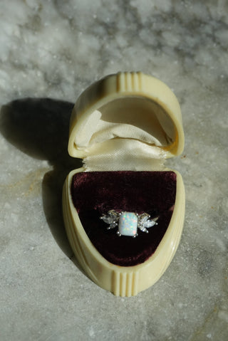 Snowflake - Sterling Opal Cushion Ring Size 9