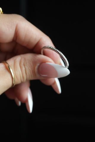 Spring Loaded - Sterling Stacking Band Size 10