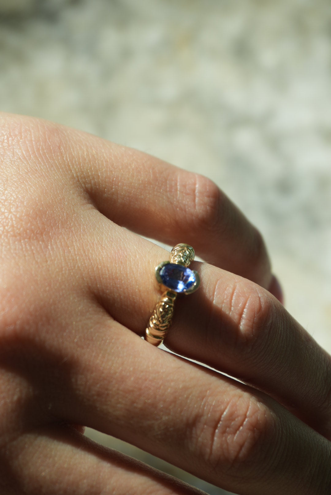 PRINCESS TANZANITE RING 14k