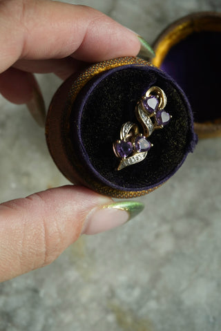 10k Amethyst Heart Earrings