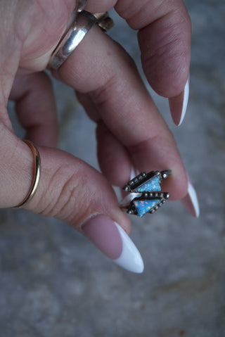 Which Way - Sterling Bypass Opal Ring Size 8