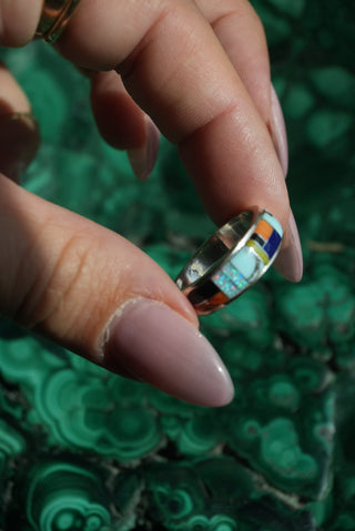 Inlay lady - Sterling Stone Inlay Ring Size 8
