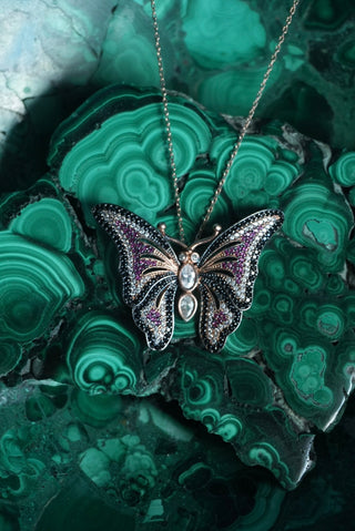 Bedazzled - Vermeil Pave Butterfly Necklace