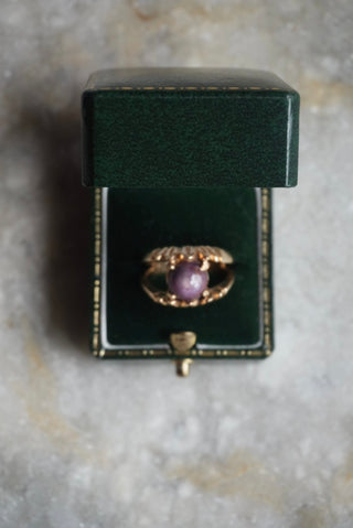 14k Brutalist Star Ruby Ring