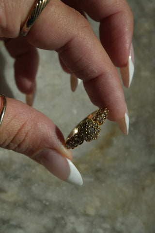 14k HONEYCOMB CHOCOLATE DIAMOND RING