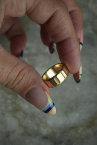 14K SOLID GOLD PANEL RING