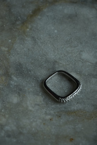 Girl’s Girl - Sterling Square Pave Band Size 7