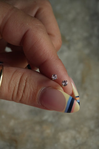 14K PINK TOPAZ STUDS