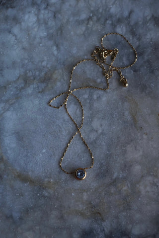 Single Lady - Goldtone Solitaire Necklace