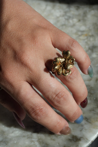 14K HEART CHARM RING