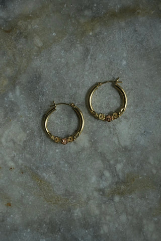 14k Flower Bouquet Hoops