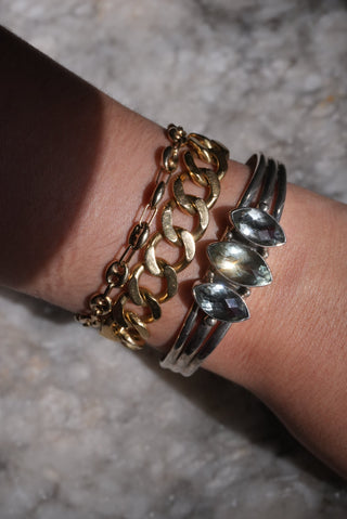 Triple Marquee - Nikki Butler Sterling Marquis Cuff Bracelet