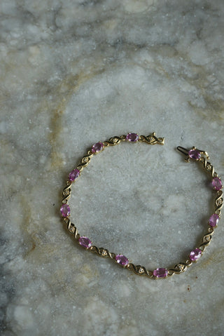 14K PINK SAPPHIRE BRACELET