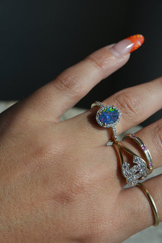 BLUE OPAL RING