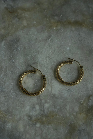14k Net Style Hoops