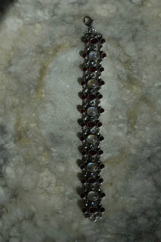 Nikki Butler Gothic - Sterling Bezel Gemstone NB Bracelet