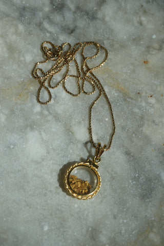 GOLDEN NUGGET CHARM NECKLACE