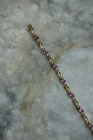 14K PINK SAPPHIRE BRACELET