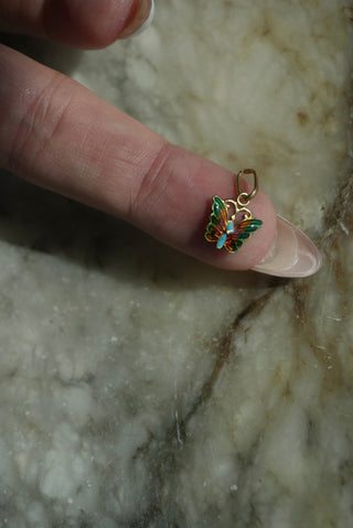 14K ENAMEL BUTTERFLY CHARM