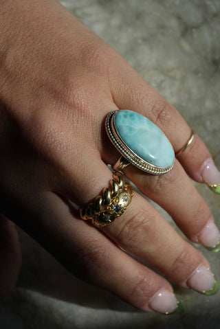 Show Off - Sterling Larimar Statement Ring Size 7
