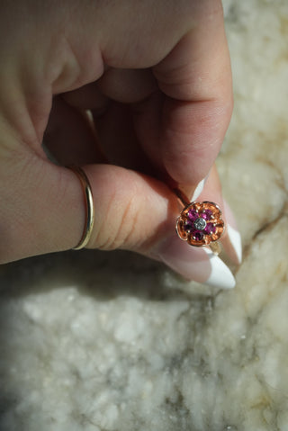 14K ROSE GOLD FLOWER RING