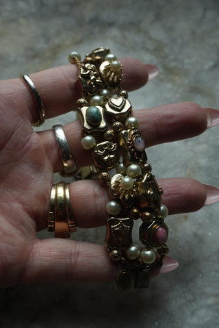 Double Doozy - Goldtone Double Slide Bracelet