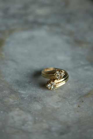 14K DIAMOND BYPASS RING