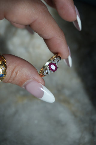 RUBY & DIAMOND RING 14k