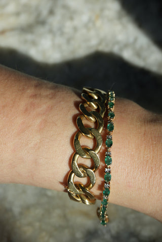 14K EMERALD TENNIS BRACELET