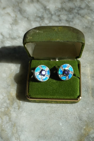 Merry Go Round - Sterling Opal Inlay Earrings